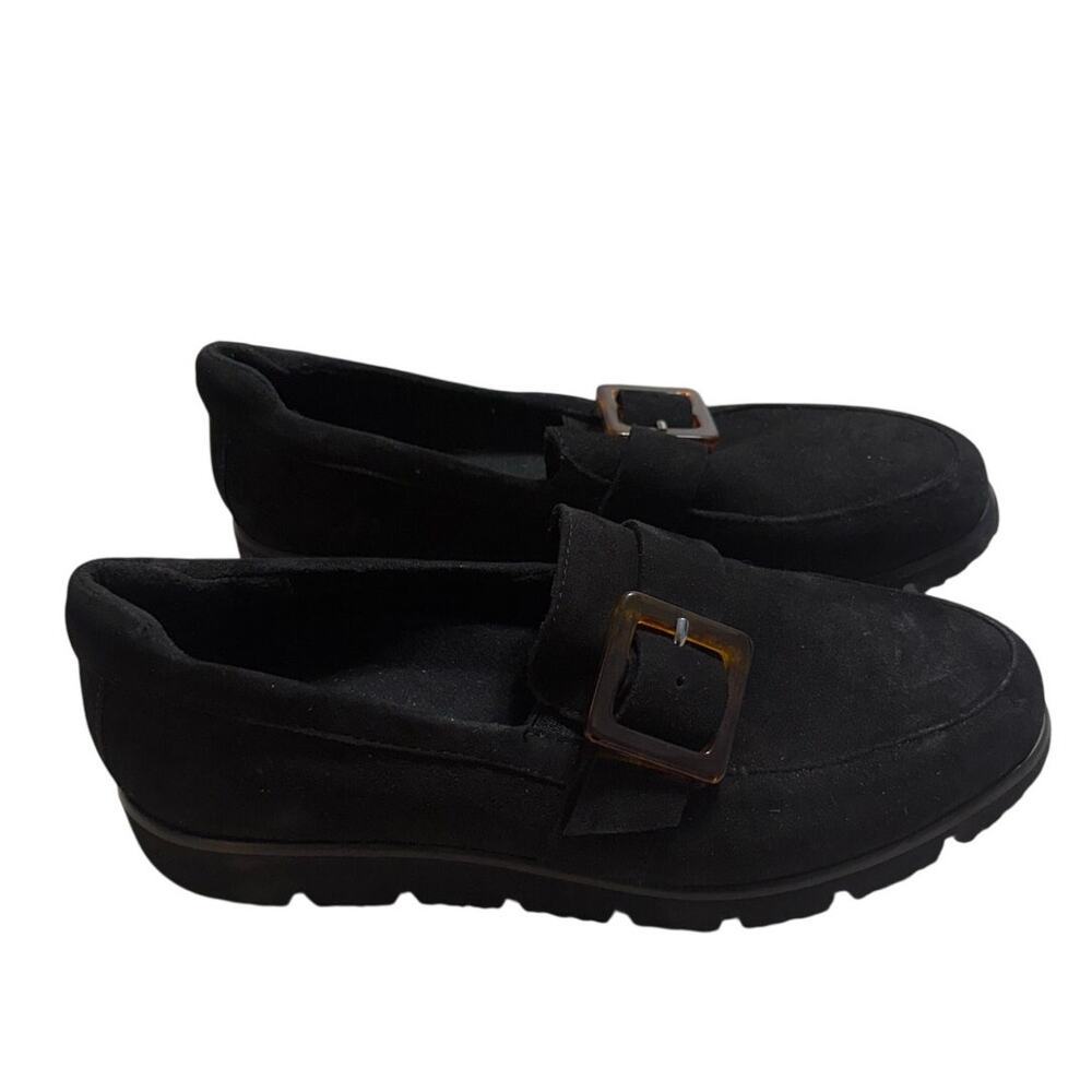 VANELi Zinta Loafers Women's US Size 8M Black Suede Buckle Office